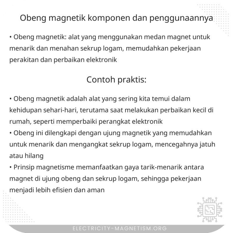Obeng Magnetik | Komponen dan Penggunaannya