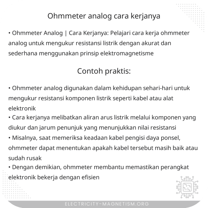 Ohmmeter Analog | Cara Kerjanya