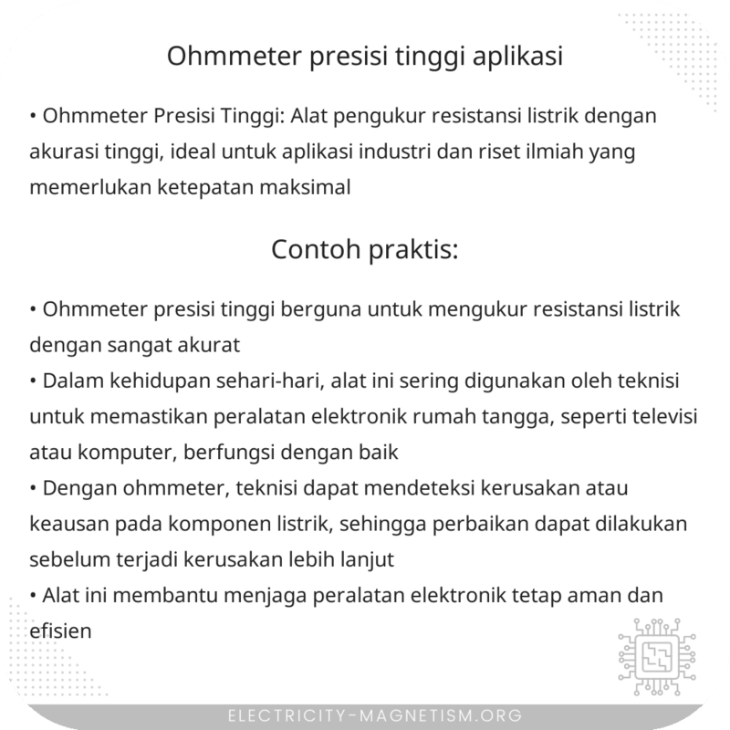 Ohmmeter Presisi Tinggi | Aplikasi
