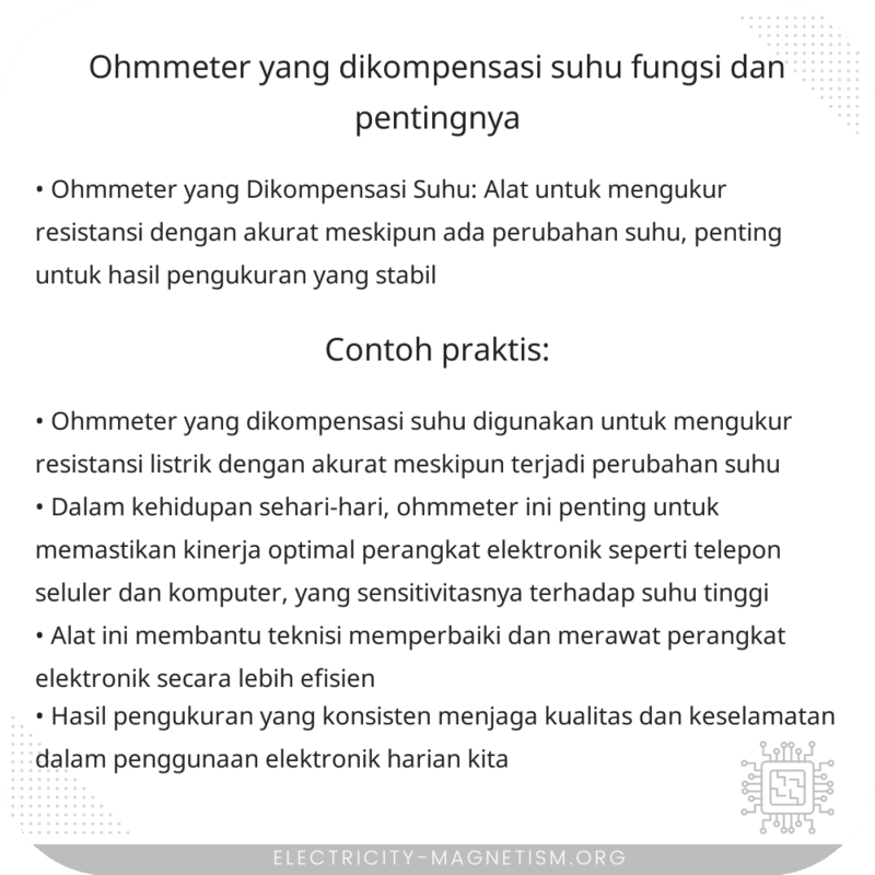 Ohmmeter yang Dikompensasi Suhu | Fungsi dan Pentingnya