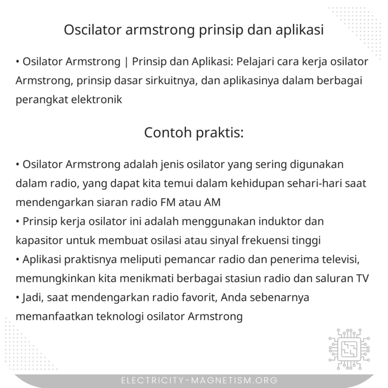 Oscilator Armstrong | Prinsip dan Aplikasi