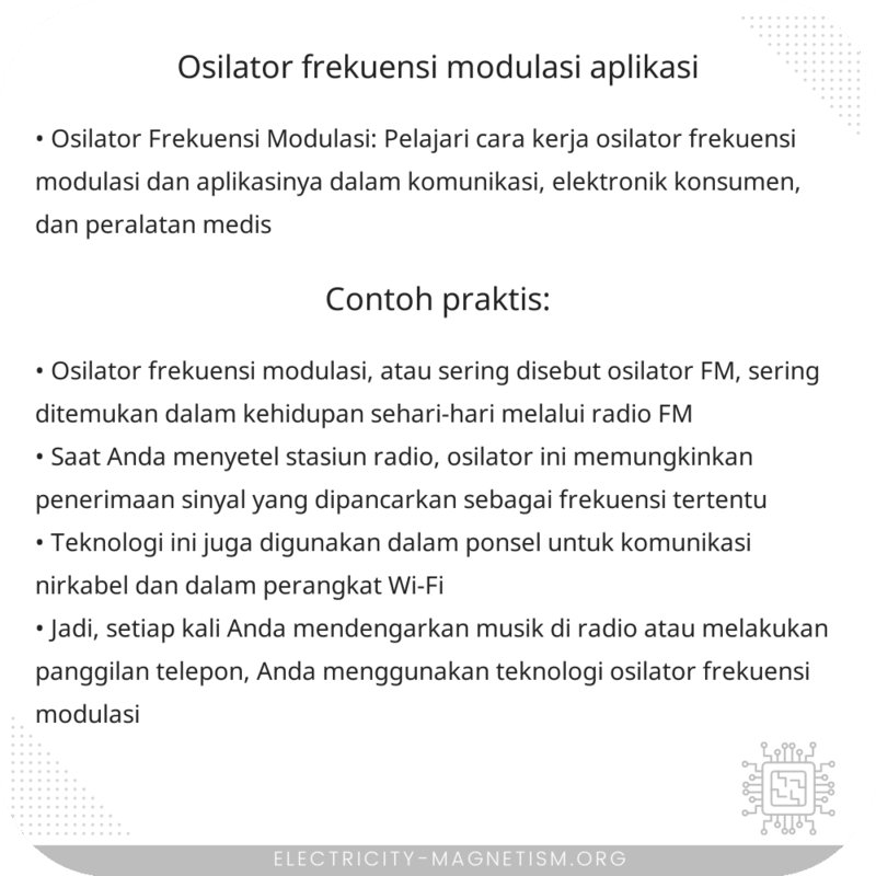 Osilator Frekuensi Modulasi | Aplikasi