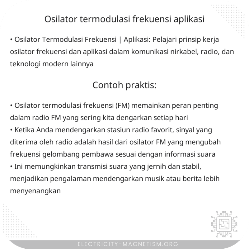 Osilator Termodulasi Frekuensi | Aplikasi