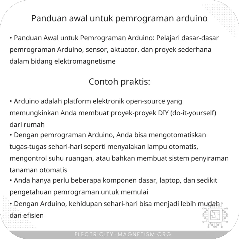 Panduan Awal untuk Pemrograman Arduino – Electricity – Magnetism