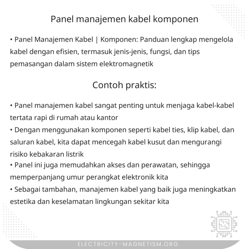 Panel Manajemen Kabel | Komponen