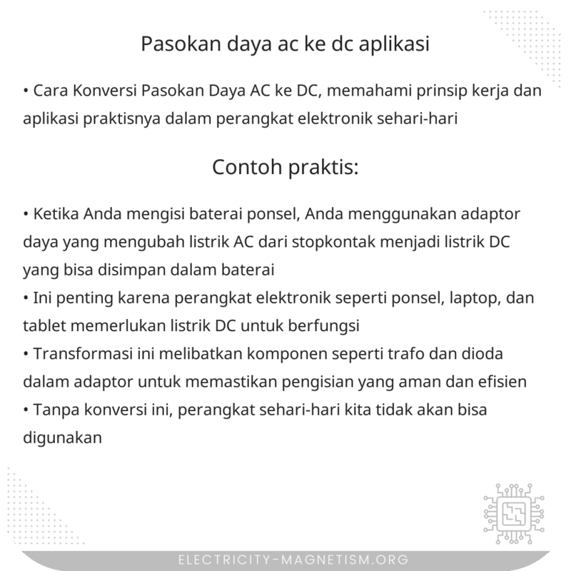 Pasokan Daya AC ke DC | Aplikasi