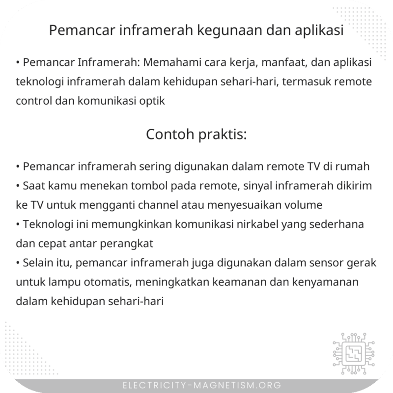 Pemancar Inframerah | Kegunaan dan Aplikasi