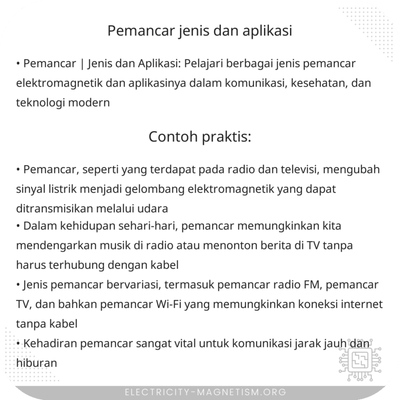 Pemancar | Jenis dan Aplikasi