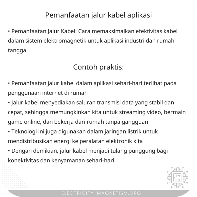 Pemanfaatan Jalur Kabel | Aplikasi
