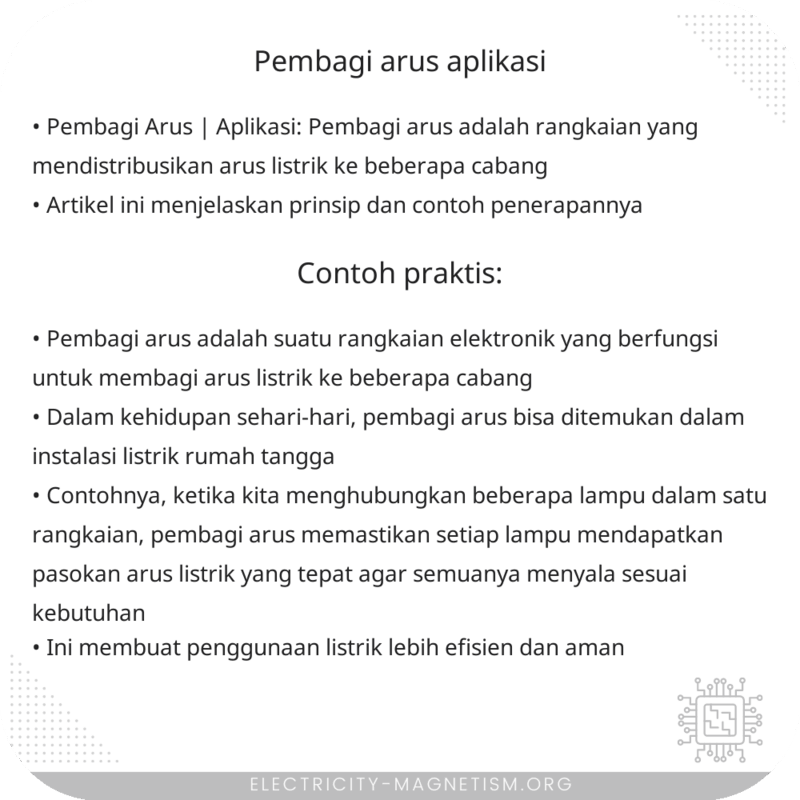 Pembagi Arus | Aplikasi