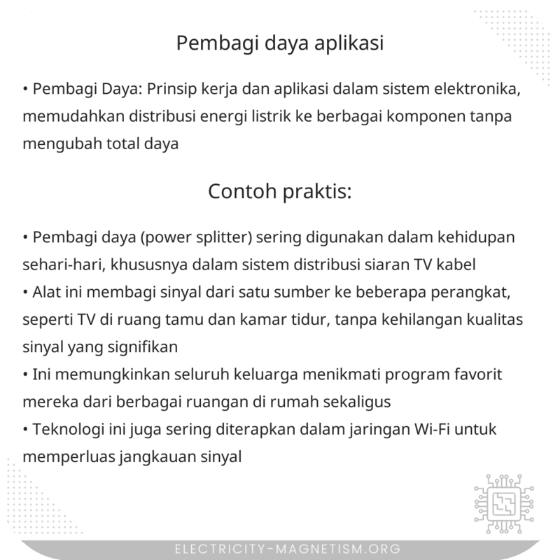 Pembagi Daya | Aplikasi