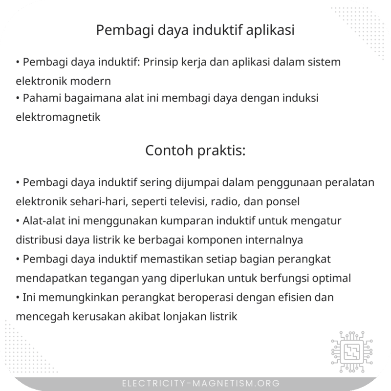 Pembagi Daya Induktif | Aplikasi