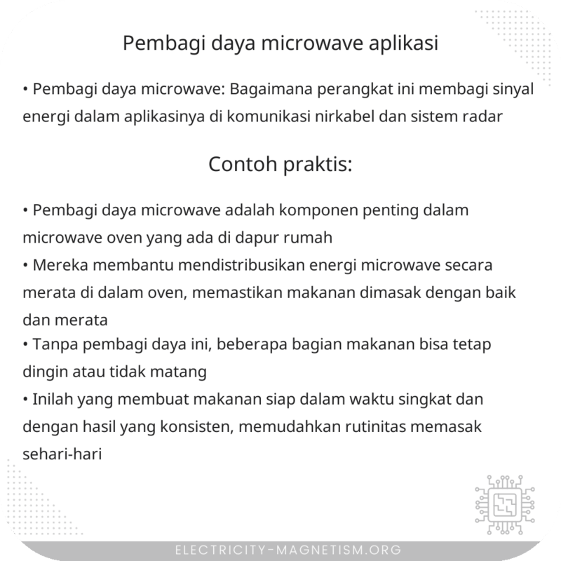 Pembagi Daya Microwave | Aplikasi