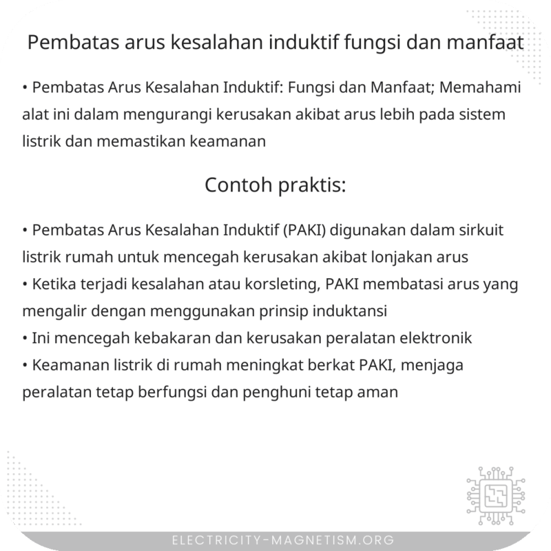 Pembatas Arus Kesalahan Induktif | Fungsi dan Manfaat
