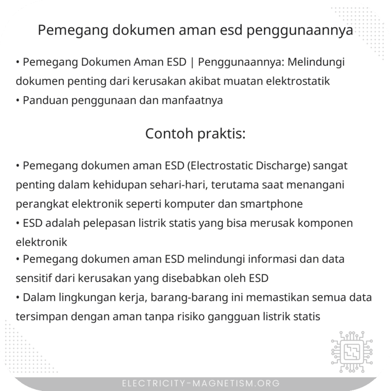 Pemegang Dokumen Aman ESD | Penggunaannya