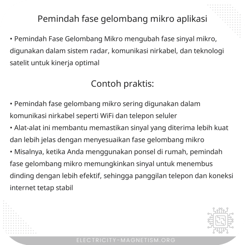 Pemindah Fase Gelombang Mikro | Aplikasi