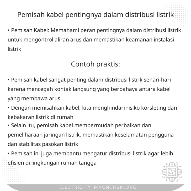 Pemisah Kabel | Pentingnya dalam Distribusi Listrik