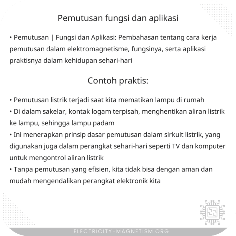 Pemutusan | Fungsi dan Aplikasi