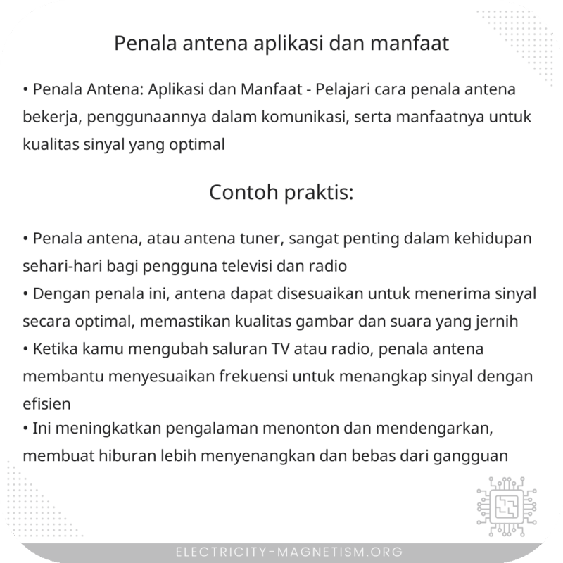 Penala Antena | Aplikasi dan Manfaat – Electricity – Magnetism