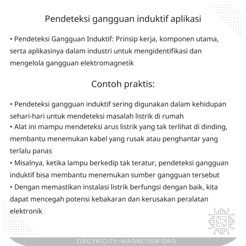Pendeteksi Gangguan Induktif | Aplikasi