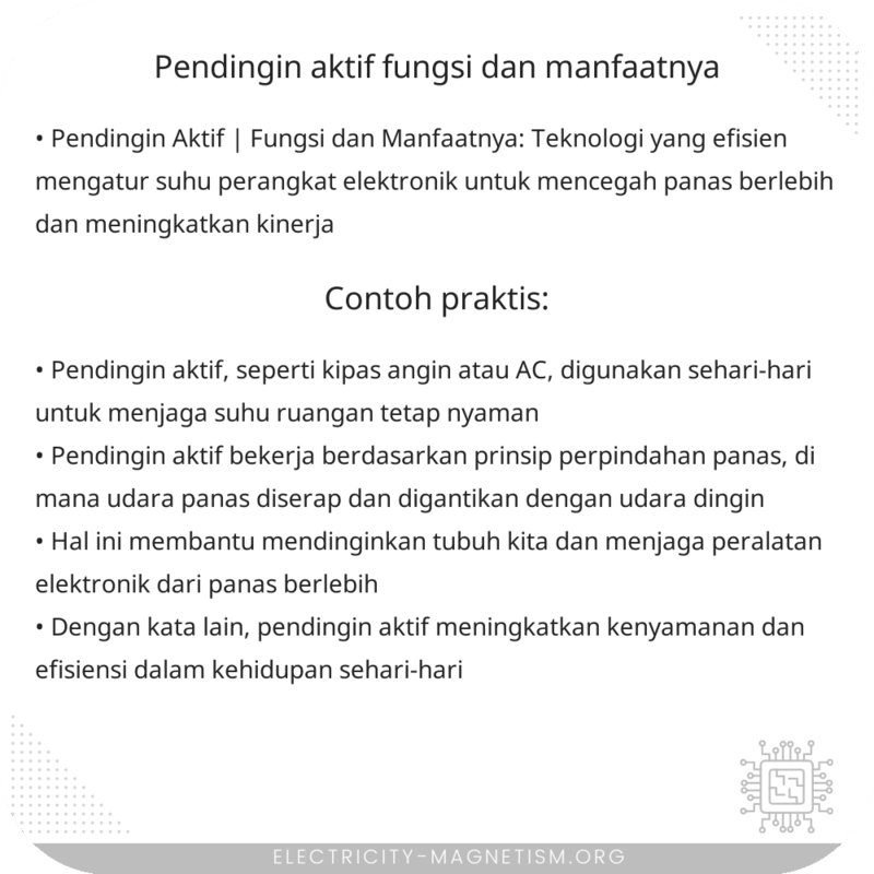 Pendingin Aktif | Fungsi dan Manfaatnya