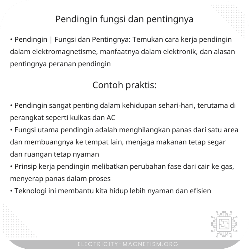 Pendingin | Fungsi dan Pentingnya