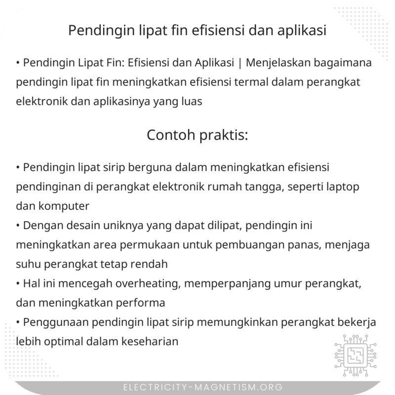 Pendingin Lipat Fin | Efisiensi dan Aplikasi
