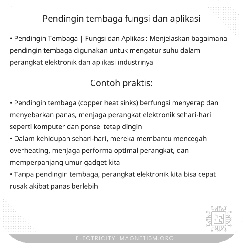 Pendingin Tembaga | Fungsi dan Aplikasi