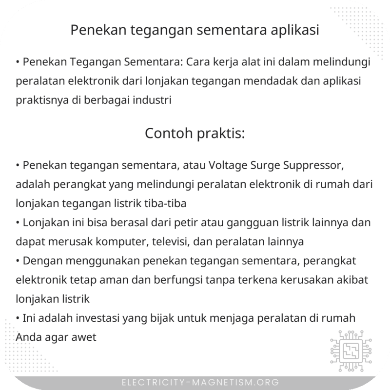 Penekan Tegangan Sementara | Aplikasi