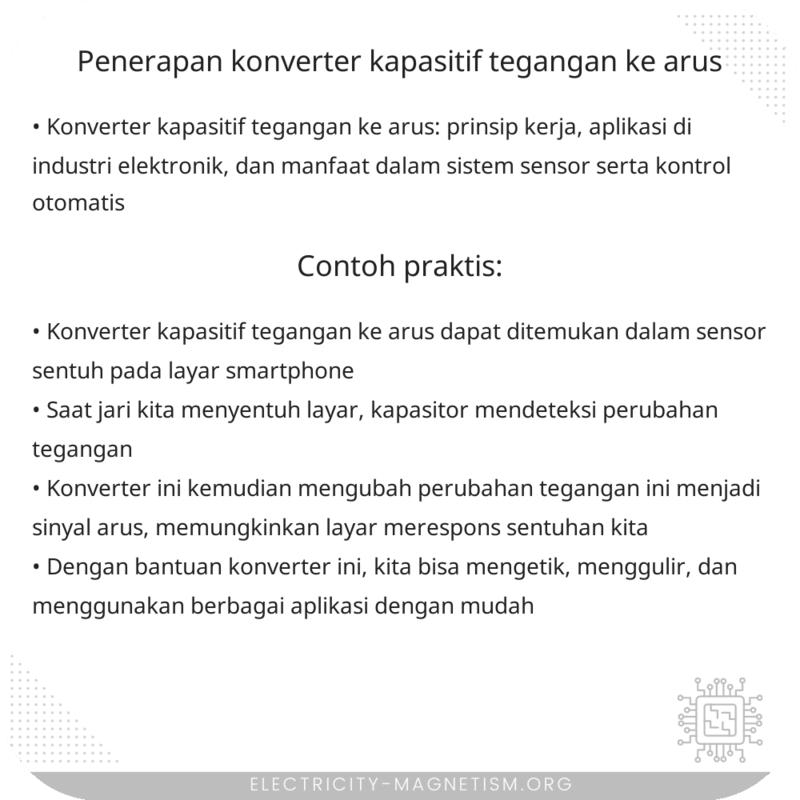 Penerapan Konverter Kapasitif Tegangan ke Arus