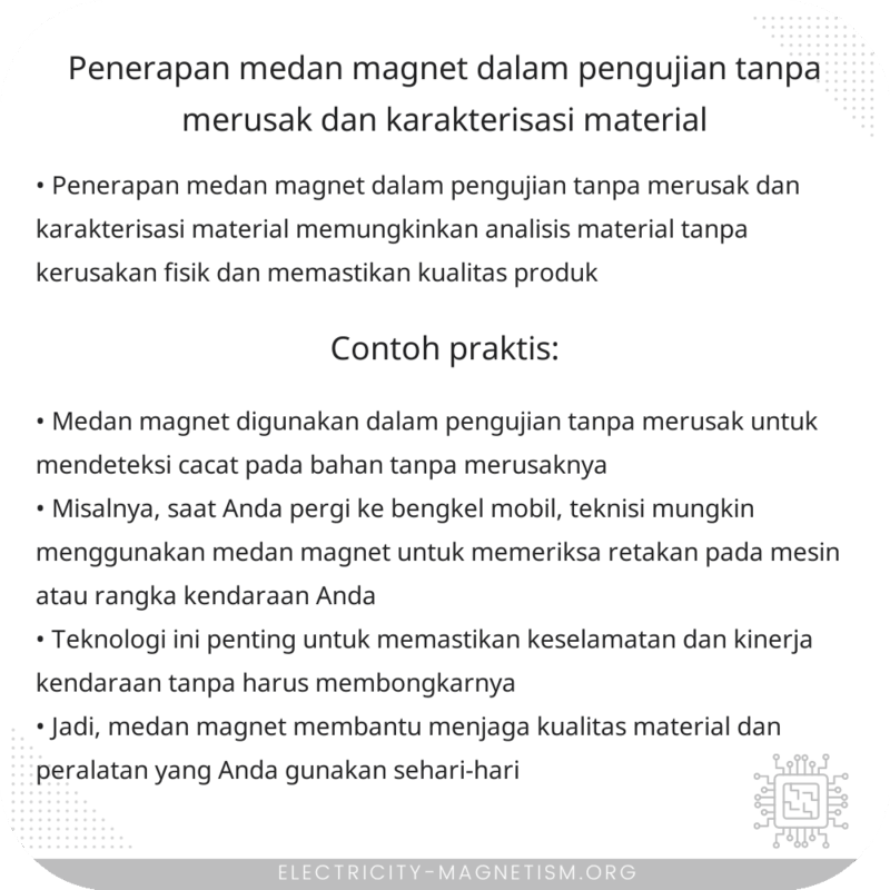 Penerapan Medan Magnet dalam Pengujian Tanpa Merusak dan Karakterisasi Material