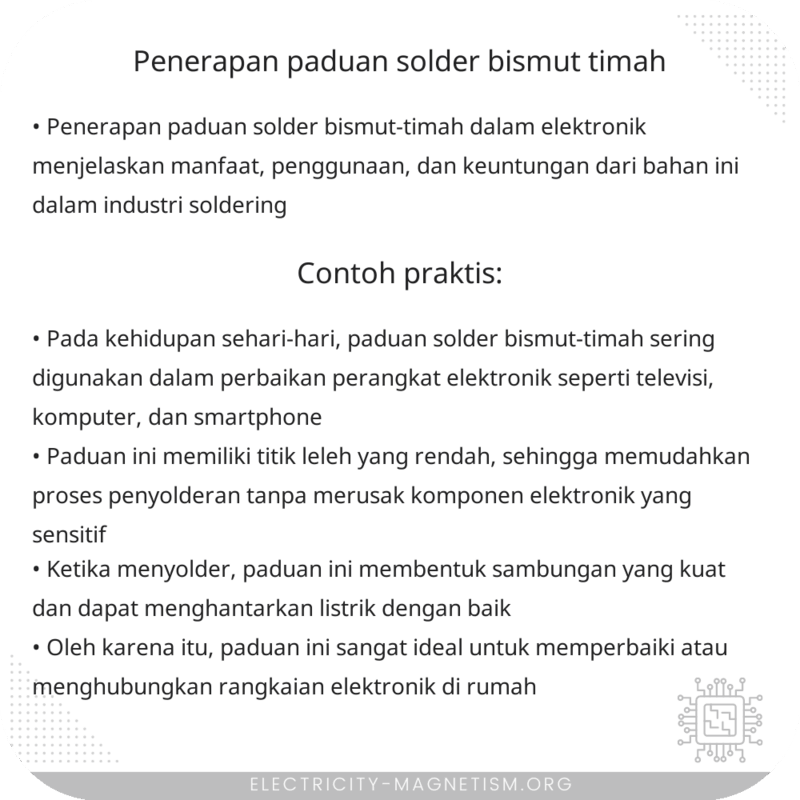 Penerapan Paduan Solder Bismut-Timah