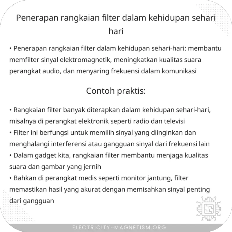 Penerapan Rangkaian Filter dalam Kehidupan Sehari-Hari
