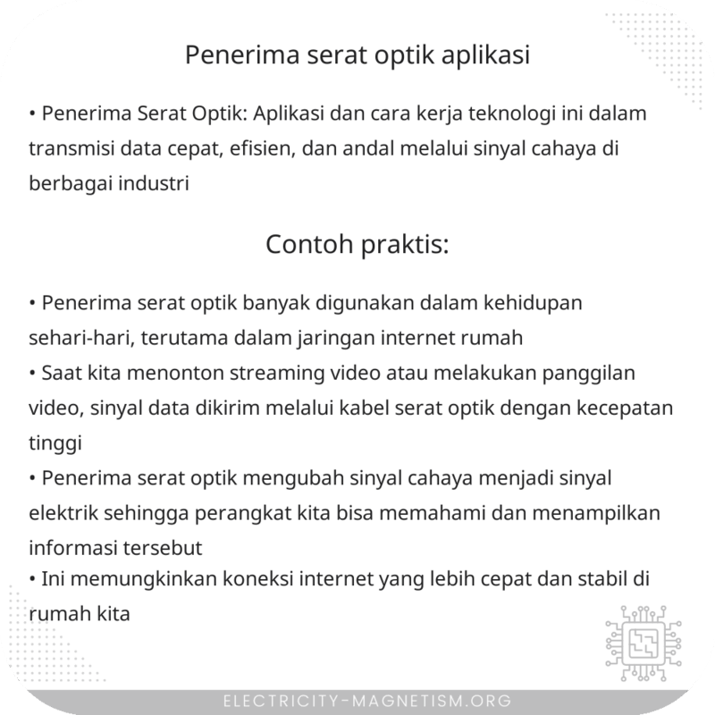 Penerima Serat Optik | Aplikasi