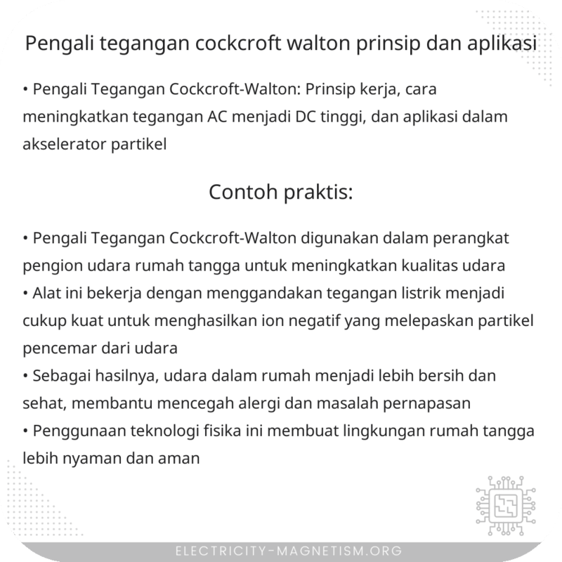 Pengali Tegangan Cockcroft-Walton | Prinsip dan Aplikasi