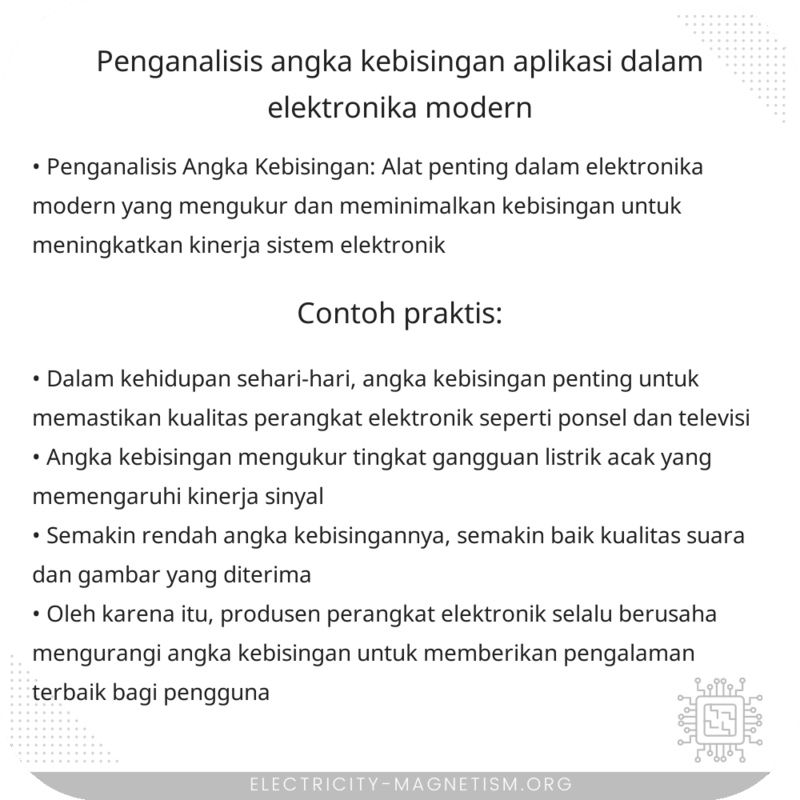 Penganalisis Angka Kebisingan | Aplikasi dalam Elektronika Modern