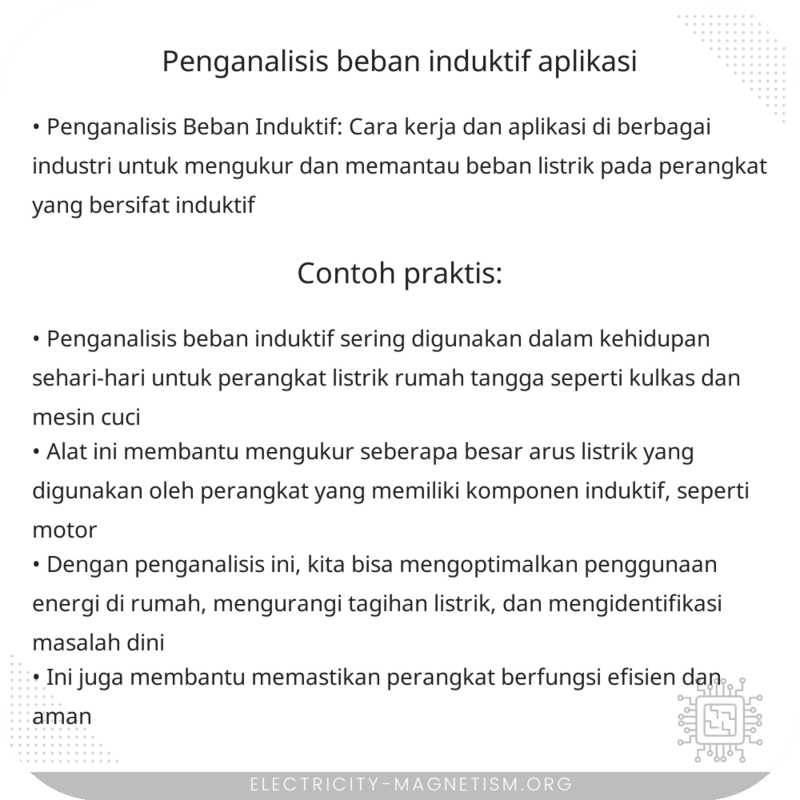 Penganalisis Beban Induktif | Aplikasi