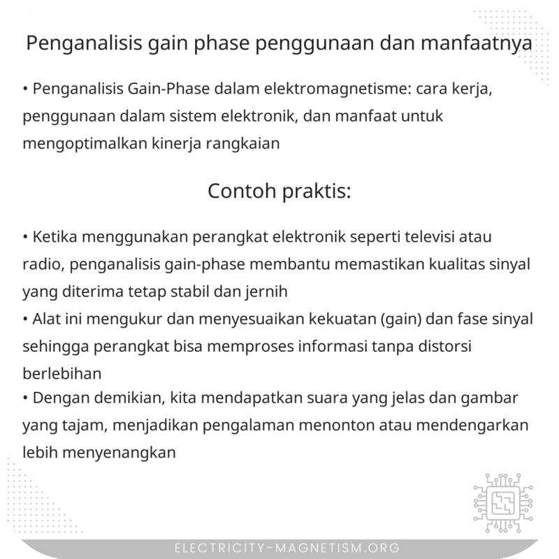 Penganalisis Gain-Phase | Penggunaan dan Manfaatnya