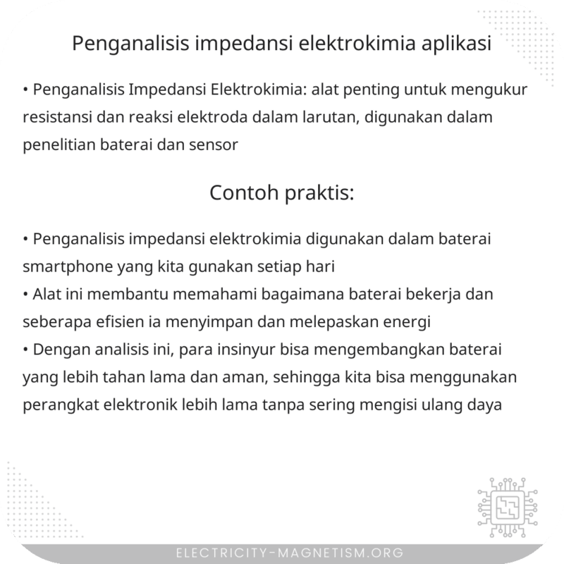 Penganalisis Impedansi Elektrokimia | Aplikasi