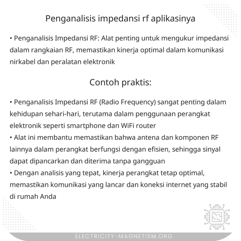 Penganalisis Impedansi RF | Aplikasinya