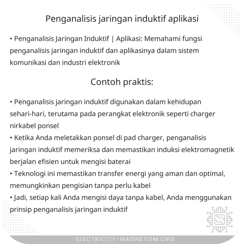 Penganalisis Jaringan Induktif | Aplikasi