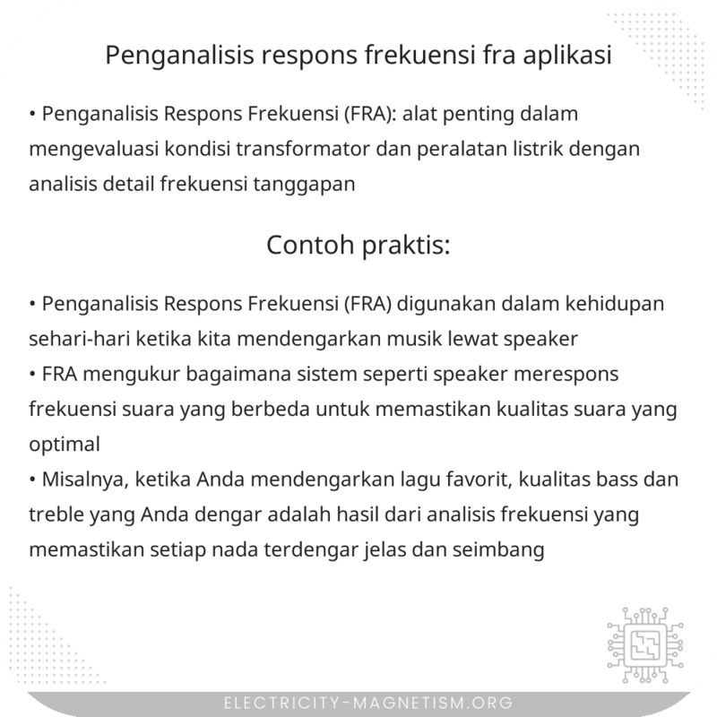 Penganalisis Respons Frekuensi (FRA) | Aplikasi