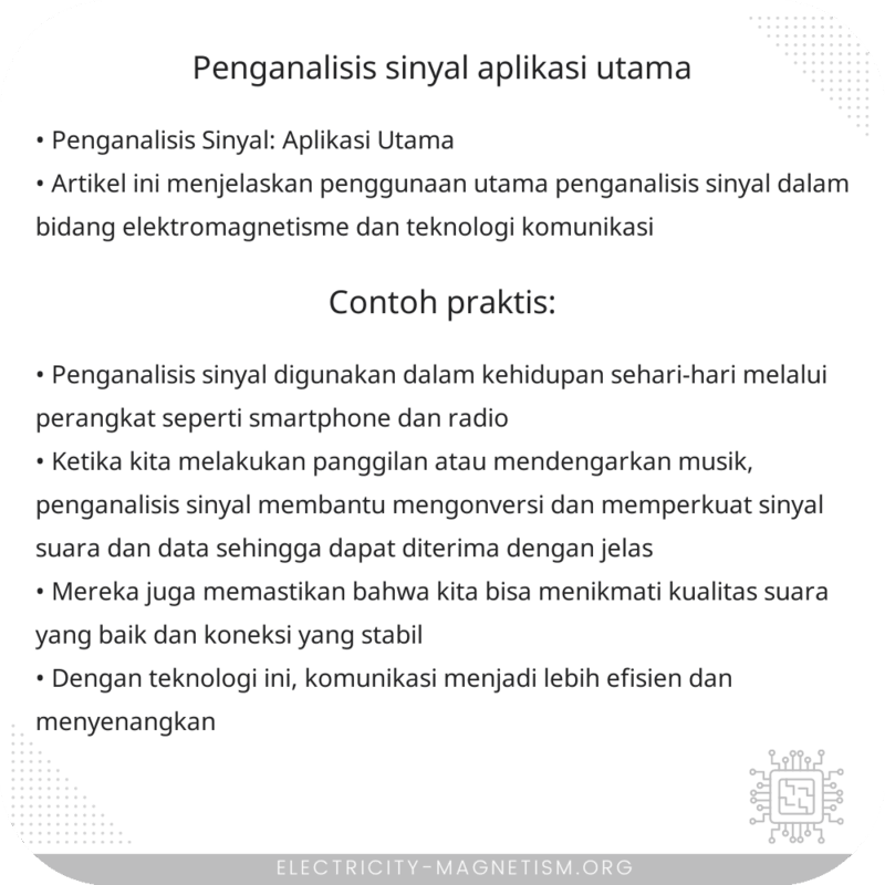 Penganalisis Sinyal | Aplikasi Utama