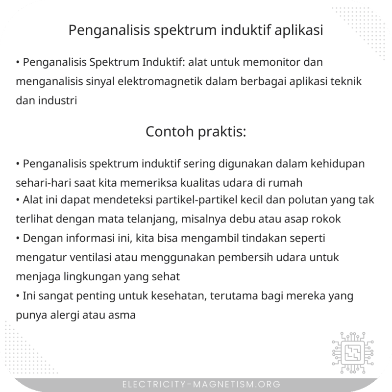 Penganalisis Spektrum Induktif | Aplikasi