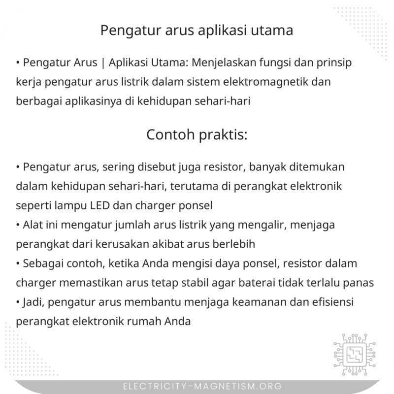 Pengatur Arus | Aplikasi Utama