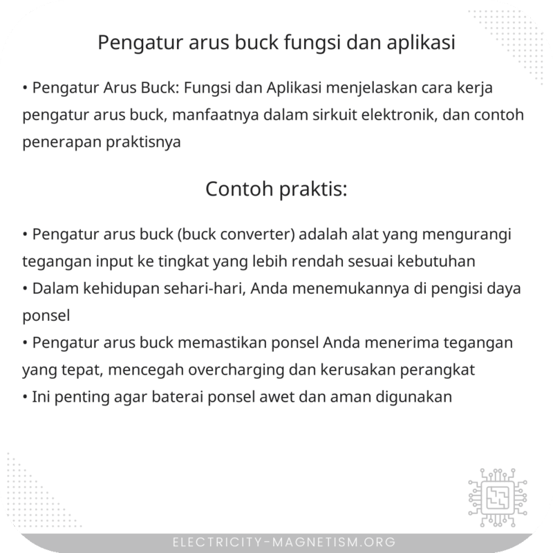 Pengatur Arus Buck | Fungsi dan Aplikasi