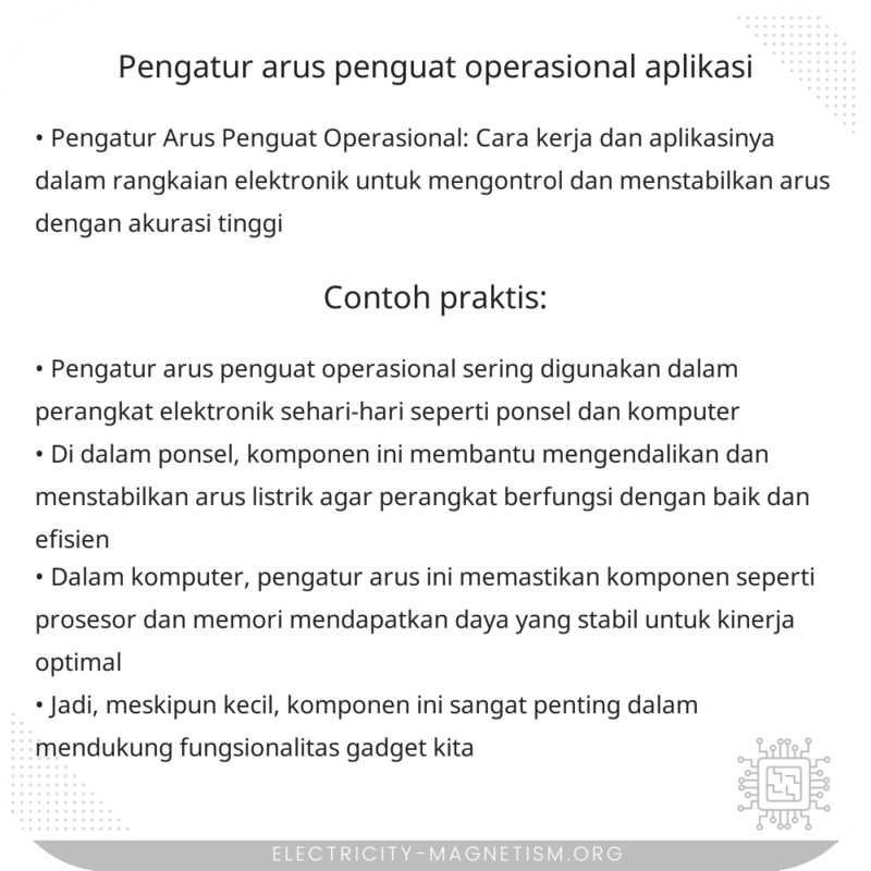 Pengatur Arus Penguat Operasional | Aplikasi
