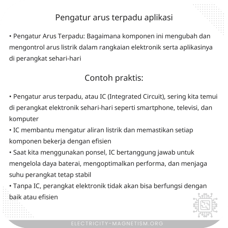Pengatur Arus Terpadu | Aplikasi