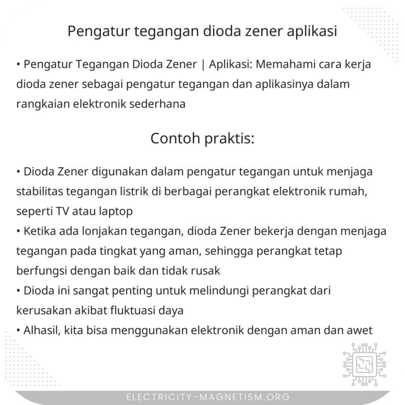 Pengatur Tegangan Dioda Zener | Aplikasi