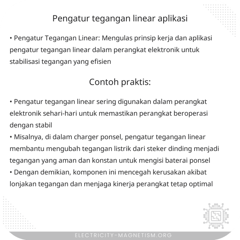 Pengatur Tegangan Linear | Aplikasi